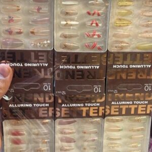 اظافر يلا ذهبي مشكل منقرش