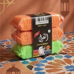 3 قطع ليفة الغول سبونج غسيل صحون الوان